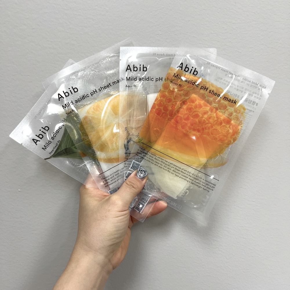 Korean ABIB pH fit Face Mask (Honey, Aqua, Heartleaf, Yuja) + Free Gift